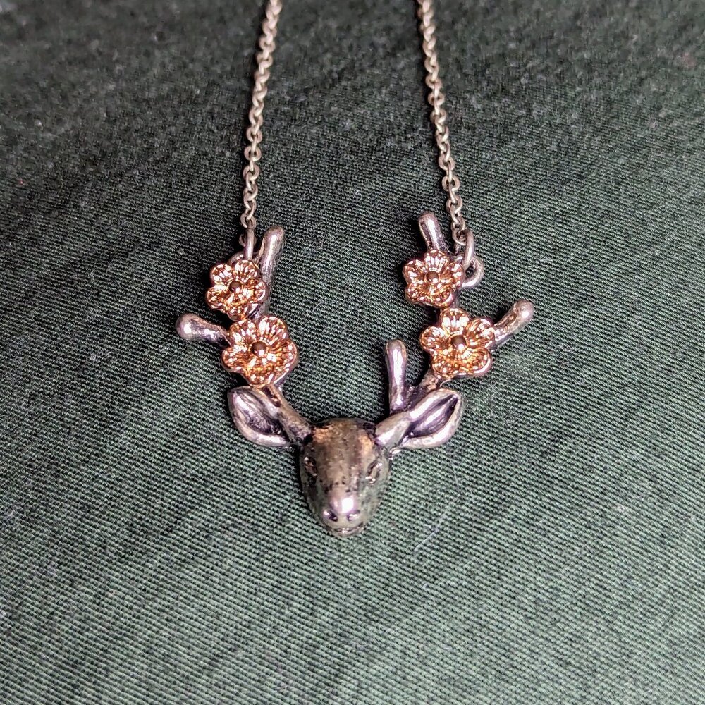 Unique Cottagecore Silver Deer Necklace